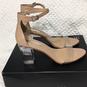 Sexy nude open toe heels